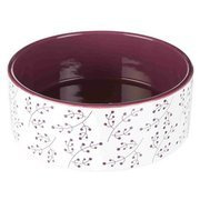 Miska ceramiczna, 1.4 l/? 20 cm, biało/jagodowa