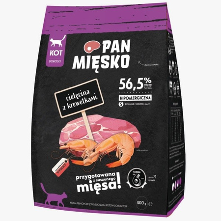 Pan Mięsko cielęcina z krewetkami dla kota S 400 g