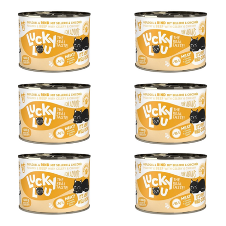 ZESTAW Lucky Lou Lifestage Sterilized drób i wołowina 6 x 200 g