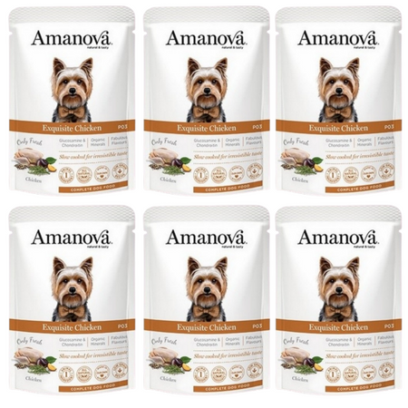 ZESTAW Amanova Exquisite saszetka dla psa kurczak 6 x 300 g