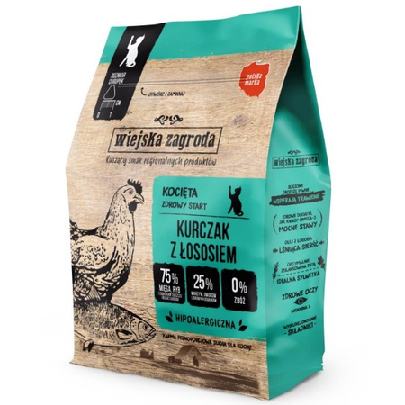 Wiejska Zagroda kurczak z łososiem dla kota 400 g
