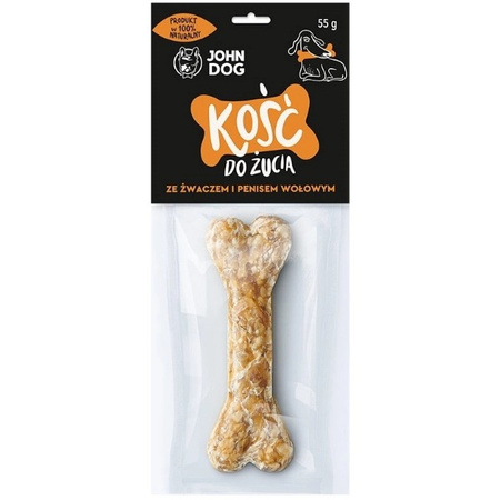 John Dog kość ze żwaczem i penisem wołowym 12 cm