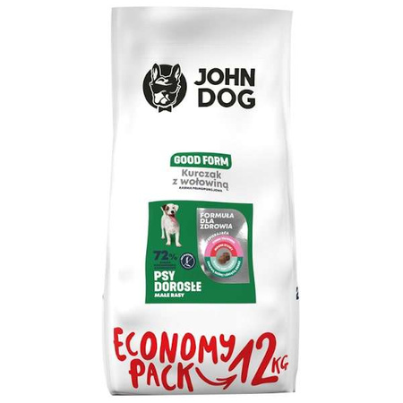 John dog good form kurczak z wołowiną i ryżem małe rasy 12 kg