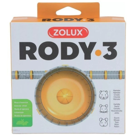 Zolux cichy kołowrotek rody 3 dla gryzonia żółty