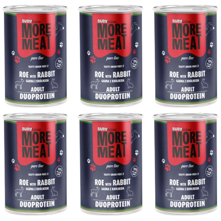 ZESTAW BUBAlicious More Meat duo Pure Sarna z królikiem 6 x 400 g