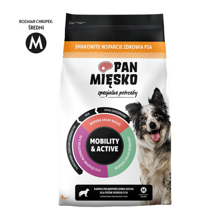 Karma sucha dla psa Pan Mięsko Specjalne potrzeby Mobility & Active (dorosły) chrupki M 3 kg