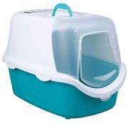 Kuweta dla kota „Vico”, 40 × 40 × 56 cm, akwamaryna/biały