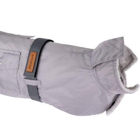 amiplay Bled płaszcz przeciwdeszczowy szary dla psa 32 cm