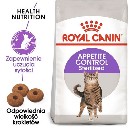 Royal canin sterilised appetite control karma sucha dla kotów dorosłych, sterylizowanych, z apetytem 2kg