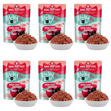ZESTAW Lucky Lou Lifestage Adult Drób i tuńczyk saszetka 6 x 300 g