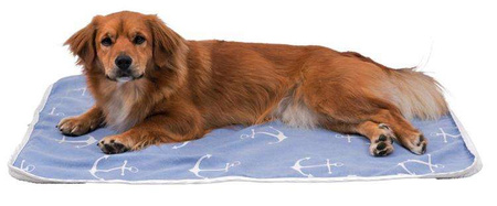 Koc Anchor, 150 × 100 cm, niebieski/biały