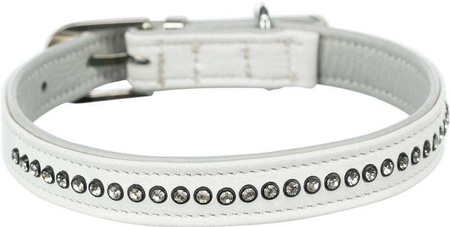 Active Comfort obroża z kryształami górskimi, dla psa, biała, S–M: 27–33 cm/15 mm