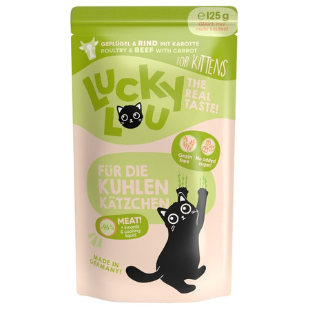 Lucky Lou Lifestage Kitten drób i wołowina 125 g
