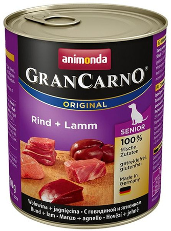 Animonda grancarno senior rind lamm  wołowina + jagnięcina puszka 800g