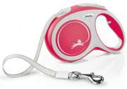 New Comfort, smycz automatyczna dla psa, czerwona, L, 5m, taśma