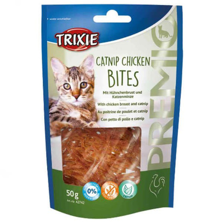 Przysmak PREMIO Catnip Chicken Bites, kurczak i kocimiętka, 50 g,