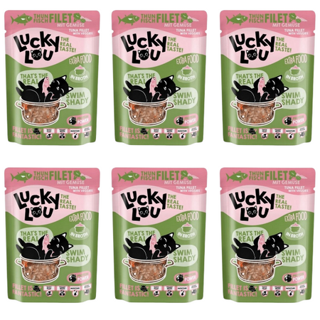 ZESTAW Lucky Lou Extrafood tuńczyk filety w sosie 6 x 70 g