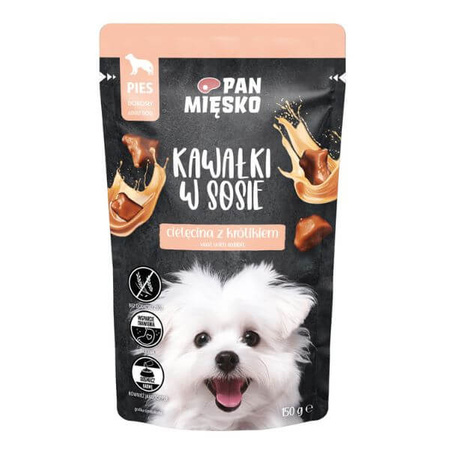 Karma mokra dla psa Pan Mięsko Kawałki w sosie Cielęcina z królikiem (dorosły) 150 g