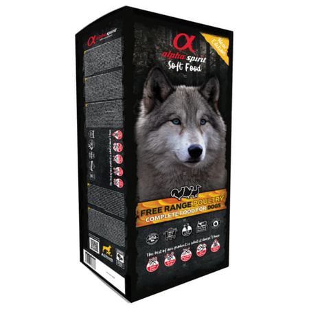 Alpha spirit miękka sucha karma z drobiem dla psa 9 kg