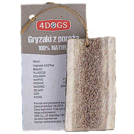 4dogs gryzak z poroża  "s" easy dla psa ok. 9 cm
