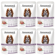 ZESTAW Amanova Brilliant saszetka dla psa wołowina i kurczak 6 x 300 g