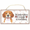 Tabliczka ozdobna dekoracyjna beagle 25x12,5 cm
