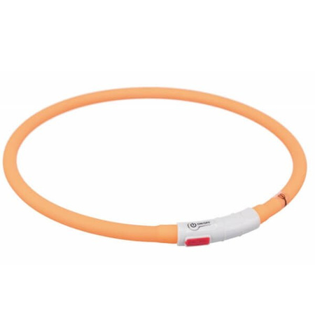 Opaska świecąca USB, silikon, XS–XL: 70 cm/? 10 mm, pomarańczowa