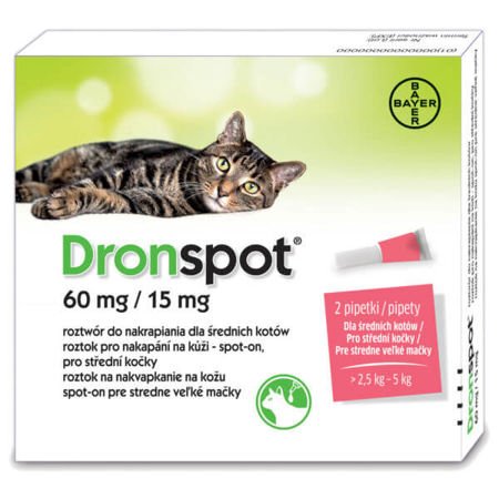 Bayer dronspot dla średnich kotów o wadze od 2,5 do 5 kg