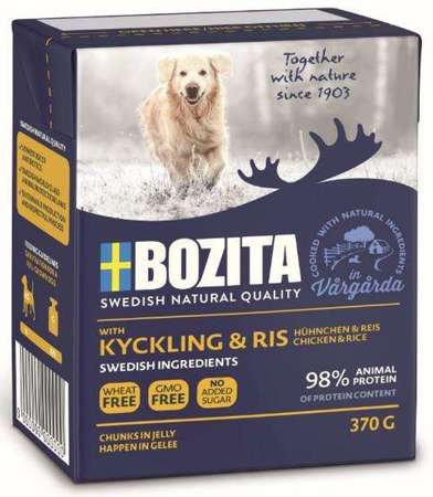 Bozita dog tetra recart z kurczakiem i ryżem w galaretce kartonik 370g