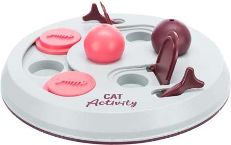 Cat Activity Flip Board, gra strategiczna, jagodowy / różowy / jasnoszary, o 23 cm