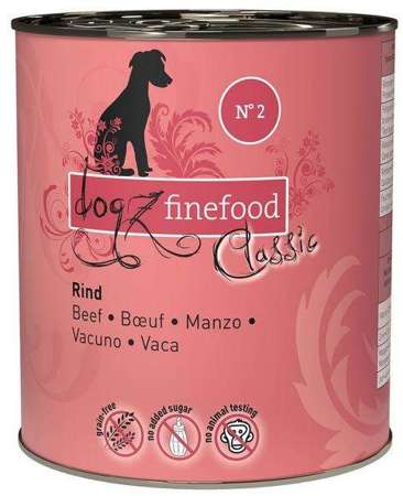 Dogz Finefood Classic N.02 Wołowina puszka 800g