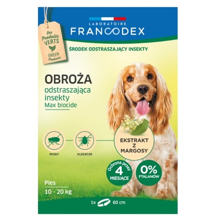 Francodex obroża odstraszająca insekty dla średniego psa 60 cm