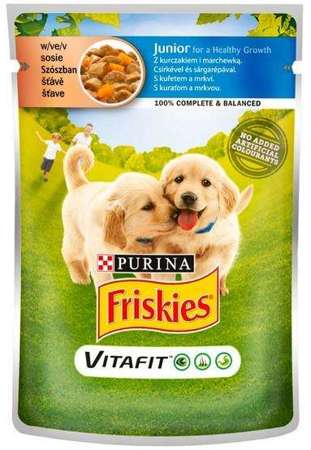 Friskies Dog Junior Kurczak i marchewka w sosie saszetka 100g