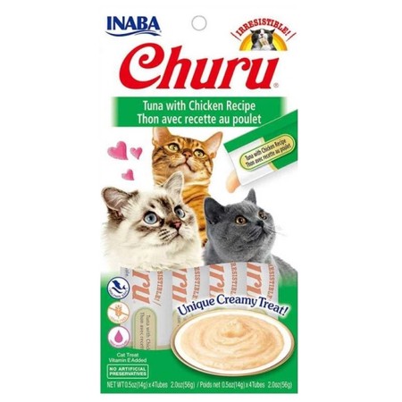 Inaba Ciao Creamy Churu tuńczyk i kurczak dla kota 4 x 14 g 