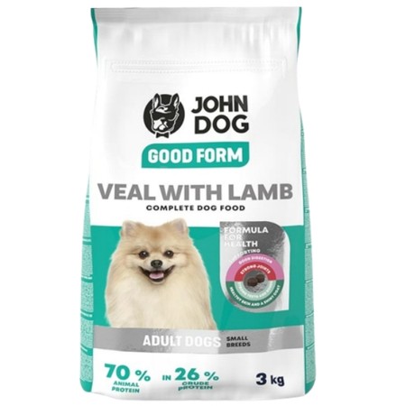 John Dog Good Form Small cielęcina i jagnięcina dla psa 3 kg