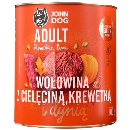 John Dog Pumpkin Line wołowina z cielęciną, krewetkami i dynią 800 g