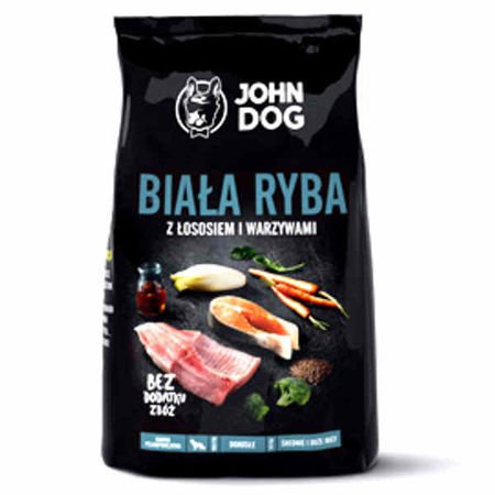 John Dog biała ryba z łososiem i warzywami 3 kg, 12 kg