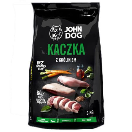 John Dog małe rasy kaczka z królikiem dla psa 3 kg, 12 kg