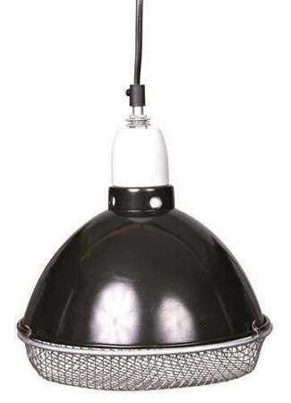 Lampa z klamrą zaciskową, czarna, z siatką ochronną, o 21cm, 250W