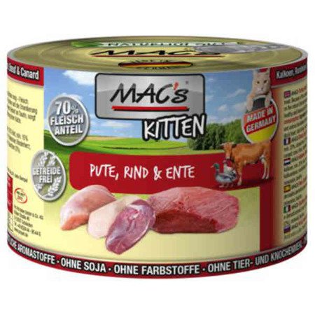 Mac's kitten indyk, wołowina, kaczka 200g
