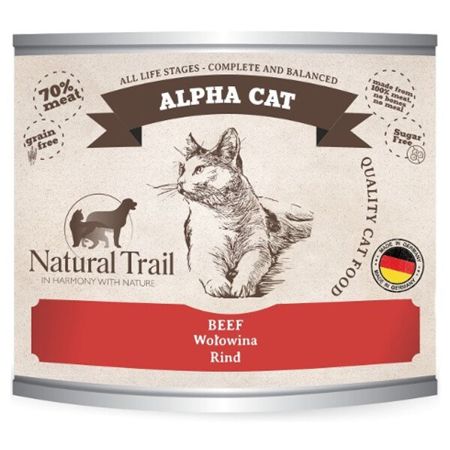 Natural trail alpha cat wołowina dla kota 200 g, 400 g