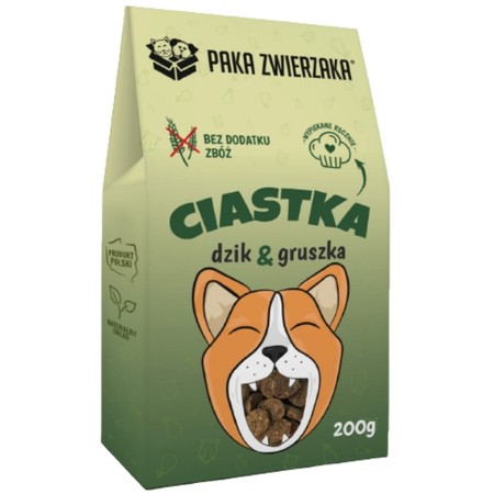 Paka Zwierzaka ciastka dla psa dzik z gruszką 200 g