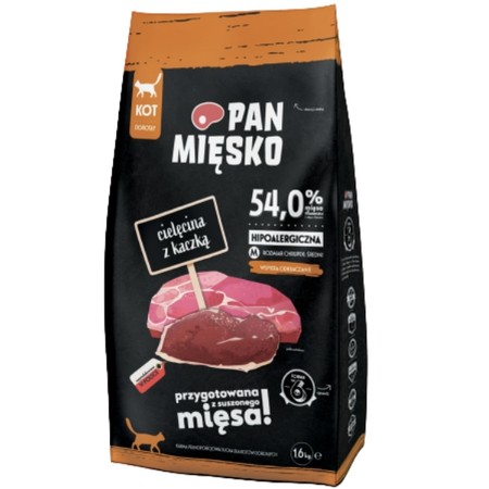 Pan Mięsko cielęcina z kaczką dla kota M 1,6 kg