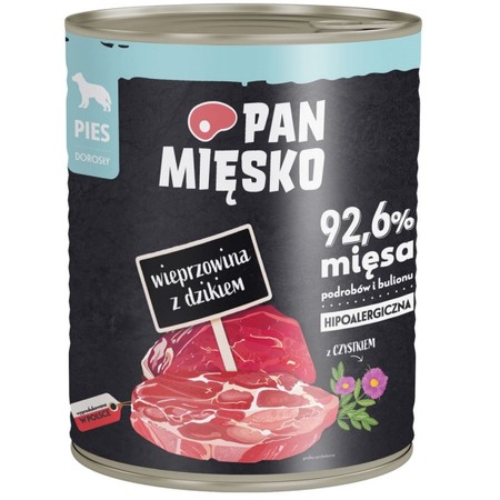 Pan Mięsko wieprzowina z dzikiem dla psa 800 g