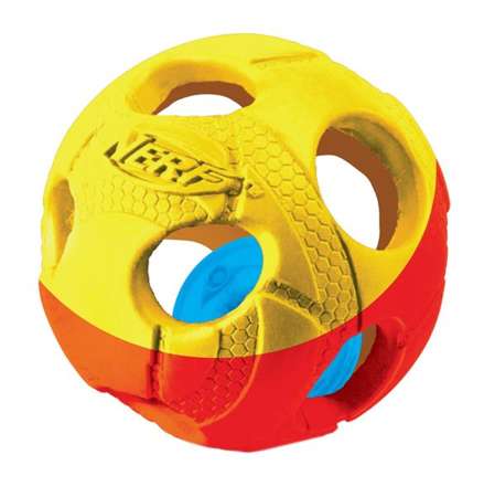 Piłka świecąca NERF Dog lluma-Action LED, czerwona/zielona, 6cm