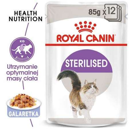 Royal canin sterilised w galaretce karma mokra dla kotów dorosłych, sterylizowanych saszetka 85g