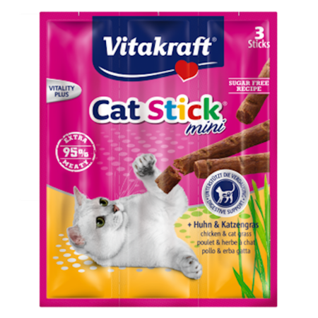 Vitakraft cat stick mini kurczak z trawą dla kota 3 szt.