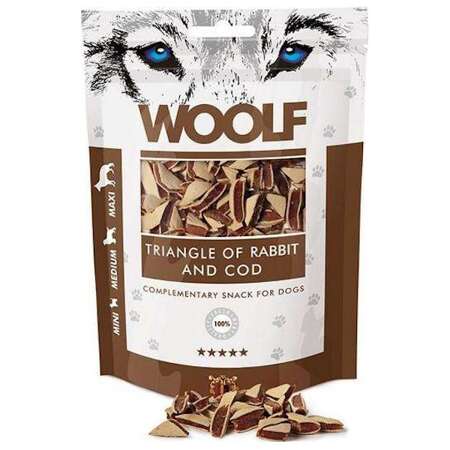 Woolf rabbit & cod triangle dla psa 100 g