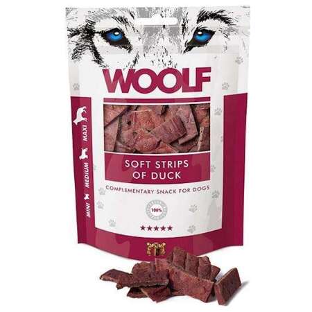 Woolf soft strips of duck dla psa 100 g