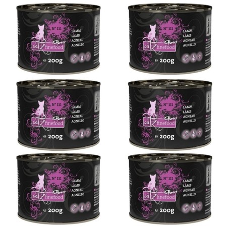 ZESTAW Catz Finefood Purrrr N. 111 jagnięcina 200 g x 6 szt